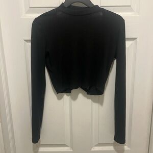 Forever 21 Black Crossed-Back Crop Top